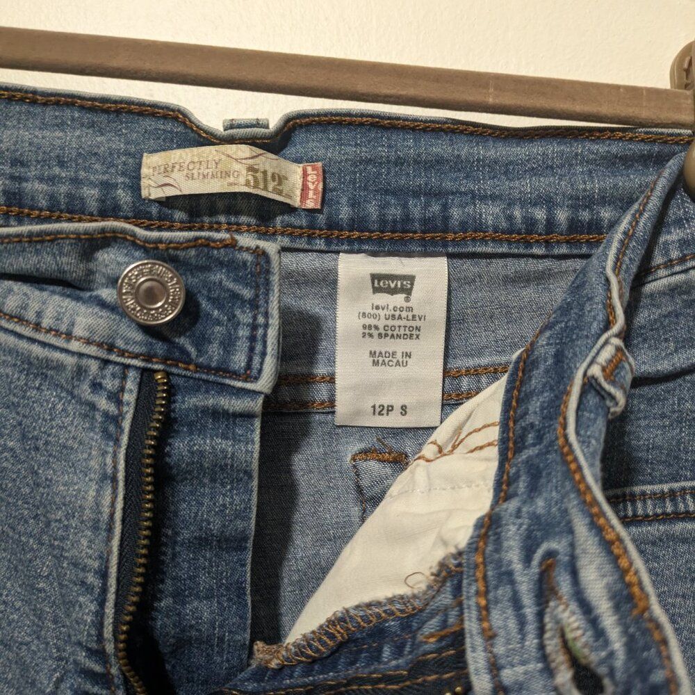 Levis 512 Perfectly Slimming Wide Leg Stretch Denim 12P - Picture 2 of 5